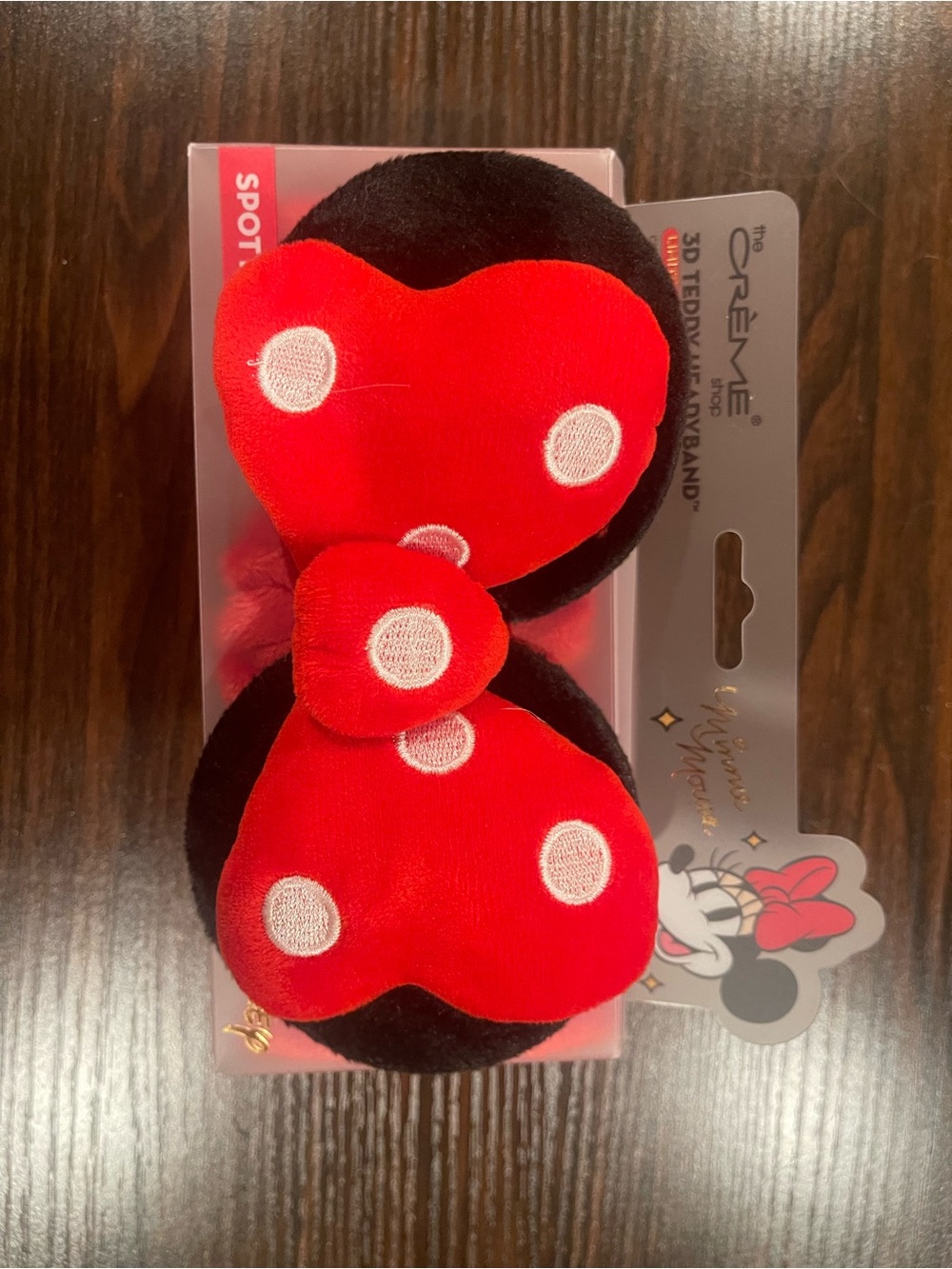 The CreMe Red Polka Dot Minnie Bow Makeup Headband